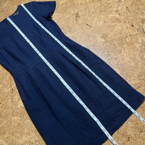 Brooks Brothers Navy Blue Linen Shift Dress Sz 4 - Picture 14 of 14
